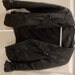 Top shop black leather jacket size US 2